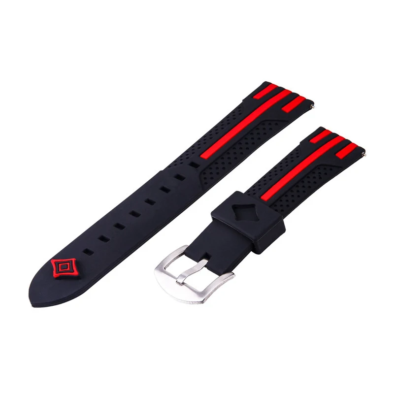 22 мм силиконовый браслет ремешок для Huami Amazfit GTR 47 мм Pace Stratos сменный спортивный ремешок для huawei Watch GT Honor Magic Dream - Цвет: Style 2-Black red