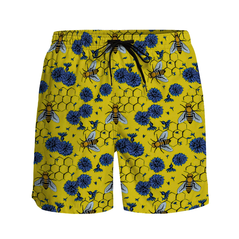 

Шорты мужские повседневные с пчелиным принтом, дышащие быстросохнущие штаны для серфинга, пляжа, бега, спортивные Бермуды