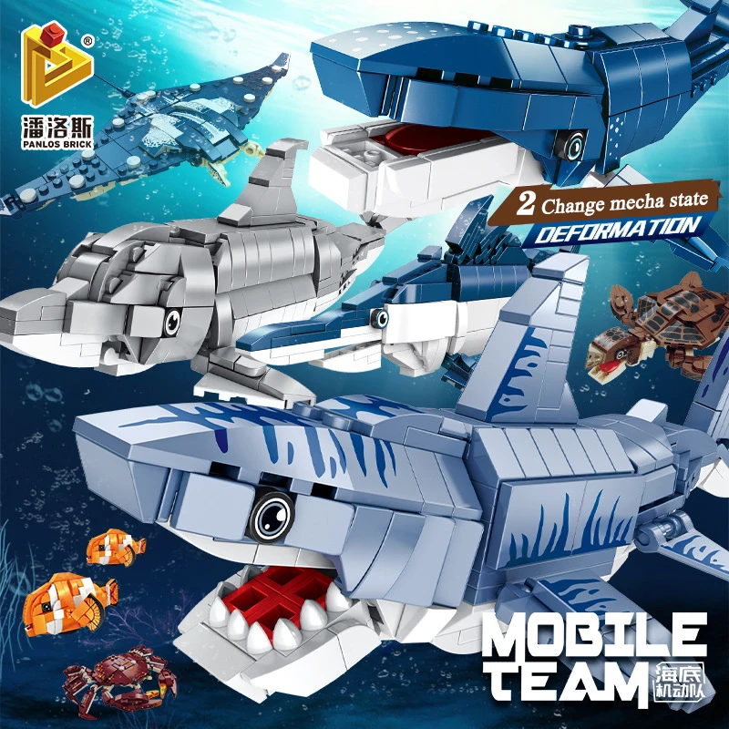 

Fight inserting building blocks toys marine underwater animals whales crabs lobsters children's educational boys small