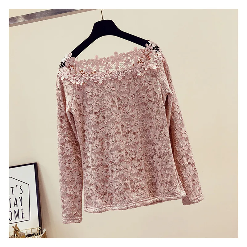 Новинка 2019 кружевная блузка MUMUZI с цветочным узором весенние пикантные Топы