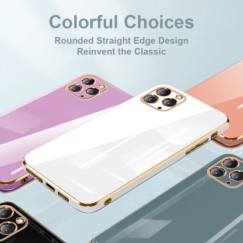 Luxury Gold Plating Electroplating Case For iPhone 11 12 Pro Max Mini X XR XS Max 8 7 6s 6 Plus SE 2020 Soft Silicone Cover Case