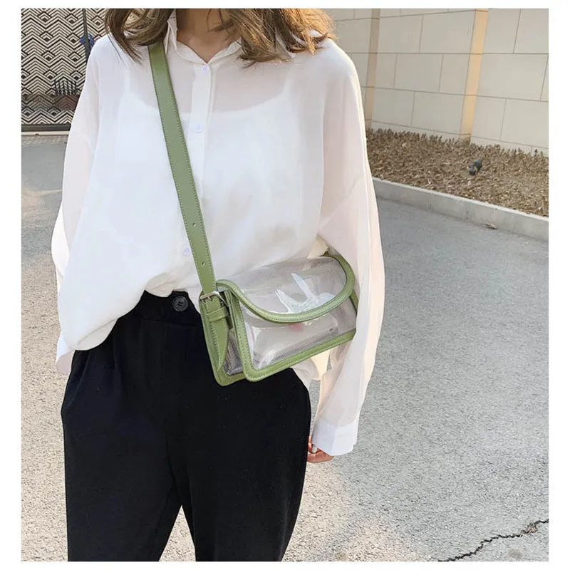Transparent Jelly bag 2019 Fashion New High Quality PVC Women's Designer Handbag Cute Girl Lock Chain Shoulder Messenger bags