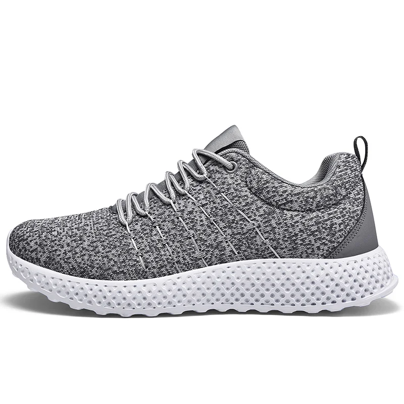 Grey Мужская Вулканизированная обувь; Zapatos De Hombre; кроссовки с высоким берцем; мужские кроссовки на толстой подошве для бега и фитнеса; дышащая уличная спортивная обувь для мужчин - Цвет: Grey