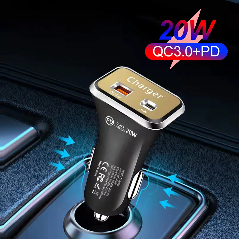 

Автомобильное зарядное устройство Mini 20 Вт PD USB QC4.0 QC3.0, зарядное устройство для телефона Type C, автомобильный прикуриватель для iPhone 13 Pro Max Xiaomi ...