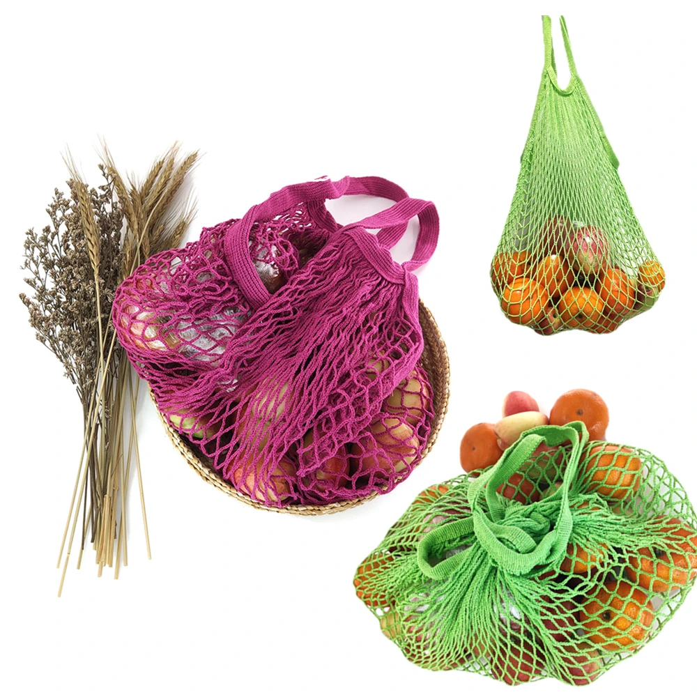 

Mesh Shopping Bag Reusable Woven String Handbag Fruit Storage Totes Bag Morandi Net Woven Bag Shop Grocery Tote Bag Greenism