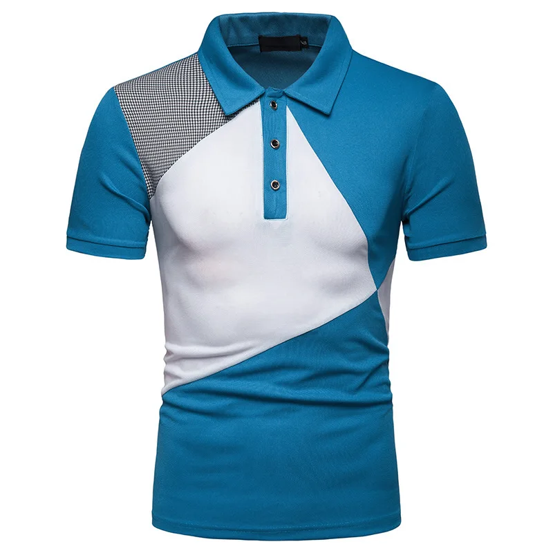 

Men's POLO Shirt Summer New Fashion Color Matching European Size Men's Casual Short-sleeved POLO Shirt Style T-shir P036