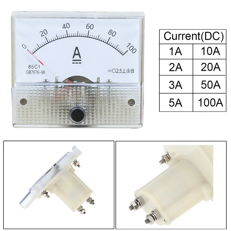 

DC Пластик аналоговые стрелочный Амперметр переменного тока Amp Панель 1 шт. 1A 2A 3A 5A 10A 20A 50A 100A механические измерители тока 64*56 мм