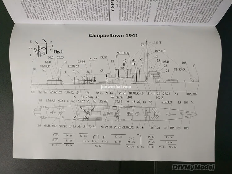 DIYMyModeI HMS CAMPBELTOWN 1:400, bricolaje, artesanal, Kit de modelo de papel hecho a mano, rompecabezas de juguete, regalo, utillaje de pel&iacute;cula-3