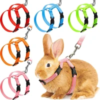 pet nylon harness i shape strap traction rope adjustable rabbit chest strap is suitable for cats ferrets and other small pets