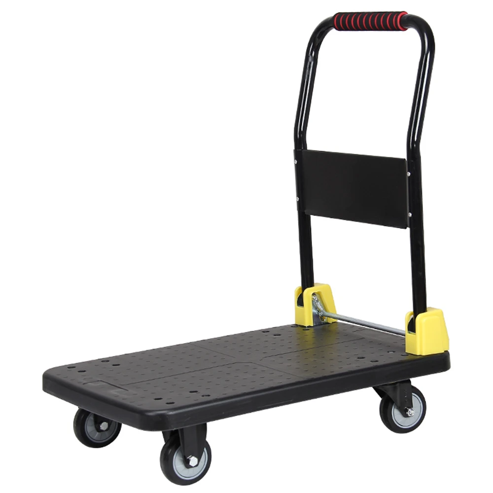 

400kg Loading Capacity Foldable Push Hand Cart for Loading and Storage Platform Truck Dolly 360 Degree Swivel Wheels