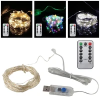 usb fairy lights led holiday lighting led string lamp 5m 10m waterproof garland lights christmas decorations 8 modes with remote