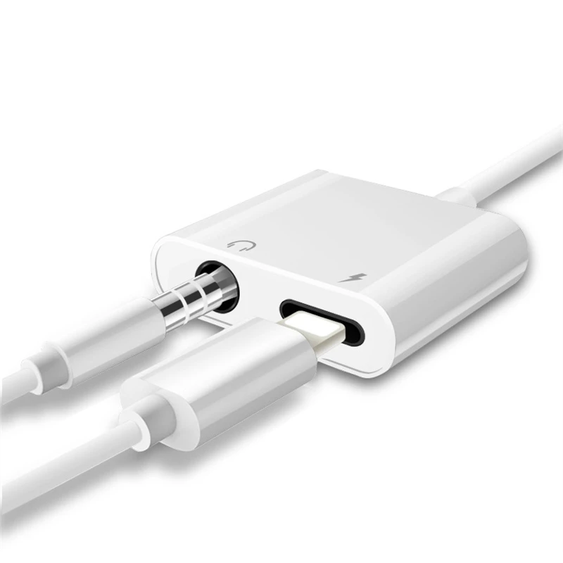 2 в 1 аудио адаптер с подсветкой 3 5 мм разъем для наушников iPhone X XS 11 12 Pro Max XR 7 8 Plus