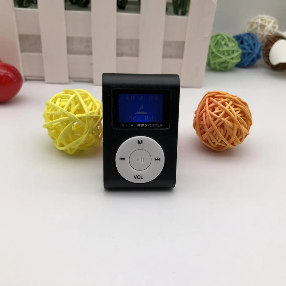 Маленький размер портативный MP3-плеер Мини ЖК-экран Поддержка 32 Гб TF карта