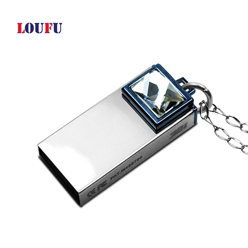 Креативный флеш-накопитель USB 3 0 на 16 ГБ 32 64 U-диск с кристаллами - Цена: 3843.04