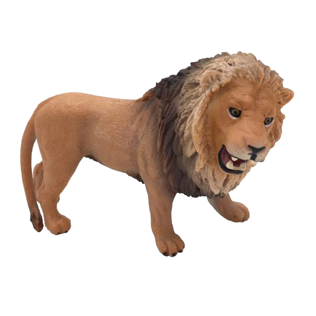 

Реалистичная модель льва, искусственная фигурка животного, не выцветающая, развивающие игрушки, украшение для кукольного дома