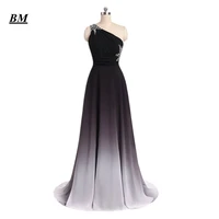 bm stock size 6 and 16 prom dresses 2021 gradient chiffon beaded long formal ombre evening celebrity party gown bm319
