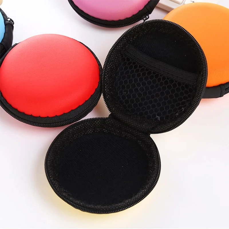 Круглый Мини-органайзер для наушников коробка хранения кабелей контейнер SD