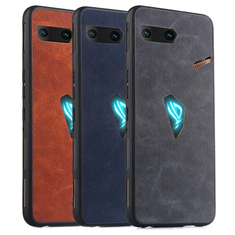 New Fashion PU leather Back Cover For Asus ROG Phone II ZS660KL ROG2 Case Silicone Soft Edge TPU Inside Cute Bags Fundas | Мобильные