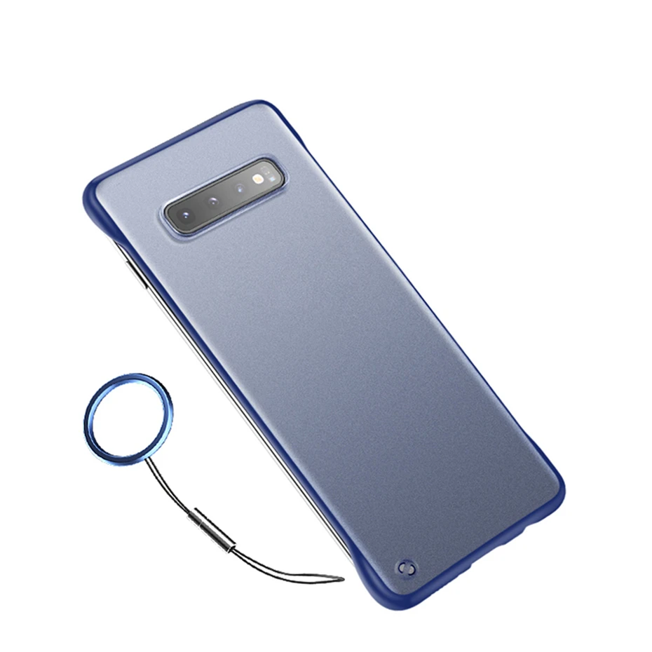 Чехол A50 для samsung Galaxy A20 A30 A60 A80, мягкий ТПУ матовый тонкий чехол для телефона, матовый с кольцом S10E S7 EDGE S8 S9 S10 Plus - Цвет: Синий