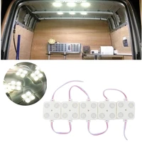 5pcs car led roof white light 4 square leds low power waterproof boat caravan trailer truck dome interior lamp