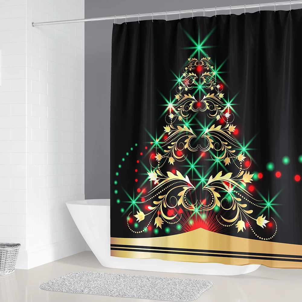 Счастливого Рождества занавески Водонепроницаемый зимний Снежный лес