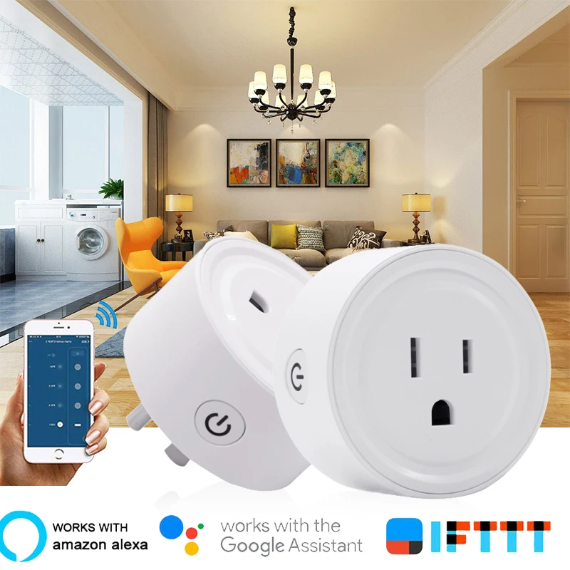 

WiFi Smart Plug 10A US UK Socket EWeLink APP Voice Control Power Monitor Timing Outlet Timer Socket Wireless Adaptor Smart Home