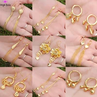 luxury fashion 18k gold geometric drop earrings islam muslim party romantic earrings for women jewelry accessories wholesale