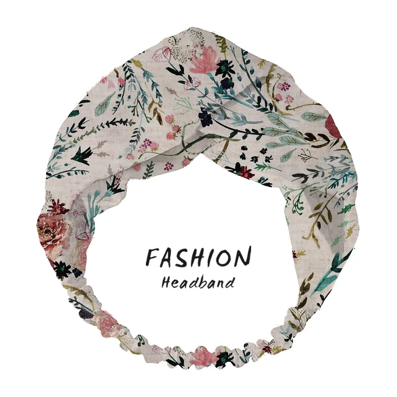 

2020 New Fashion Fable Floral print Knot Women Bandanas Headband Vintage Hairband Girls Headwear Headband Hair Accessories