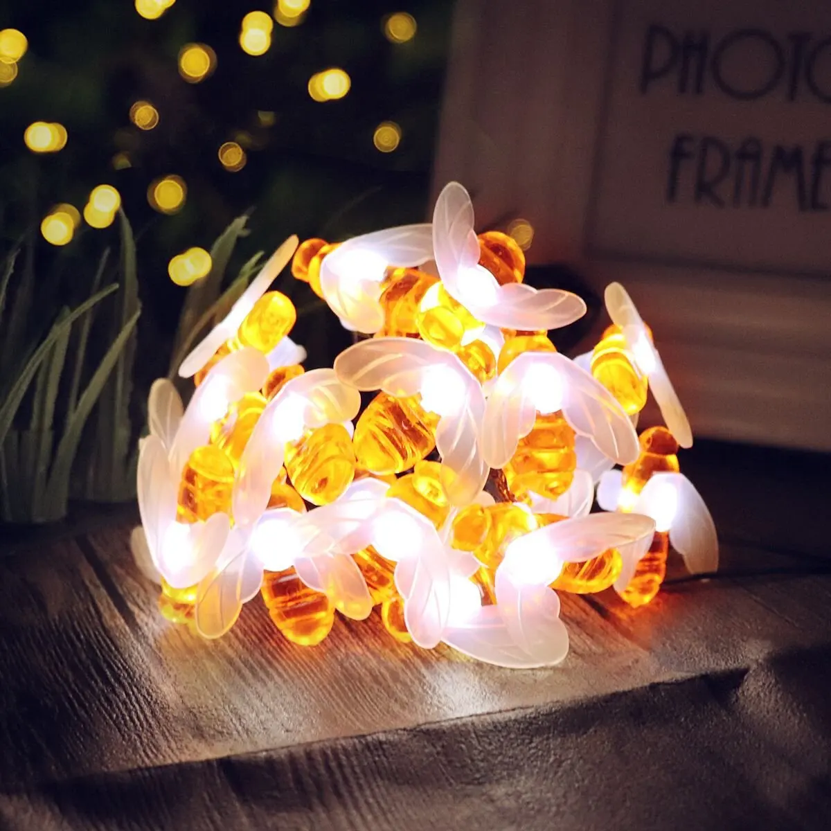 

5M Solar Lights String 20 Led Honey Bee Shape Solar Powered Fairy Lights For Outdoor Home Garden Fence Summer Decoration