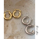 Женские массивные серьги Peri'sBox C-образной формы, кольцо серьги круг геометрический дизайн, минималистичные серьги-кольца из 925 пробы и серебра, 2020