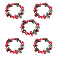 5pcs christmas tree decorations simulated berry design candlestick decor artificial plant xmas party supplies