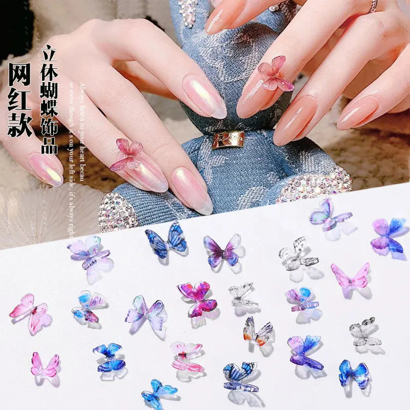 

3D Butterflies Nail Crystal Art Decorations Nail Art Butterfly Rhinestones Stickers Glitters Manicure Art Tools