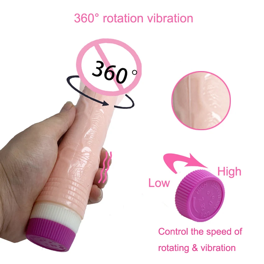 Секс игрушки вибратор реалистичный фаллоимитатор вращающийся вибрационный для
