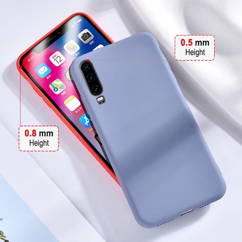 Чехол на Huawei P40 P30 Lite мягкие чехлы из ТПУ ярких цветов жидкие силиконовые для P20 Pro