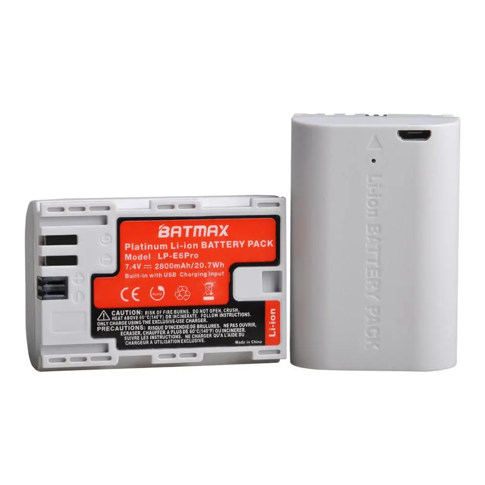 Аккумулятор Batmax LP-E6Pro LPE6N с USB-портом для зарядки Canon EOS 5D Mark II III 5DS R 60D 70D 80D 7D mark новый