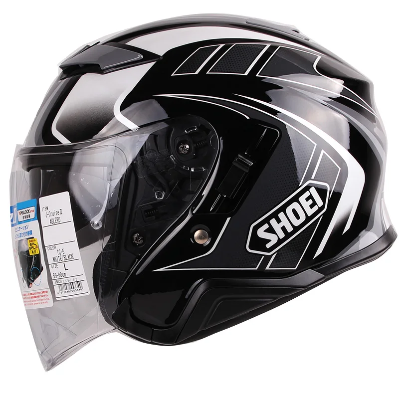 

Open Face 3/4 Helmet dual visor Motorcycle helmet AGLERO－TC5 BLACK WHITE GREY Riding Motocross Racing Motobike Helmet