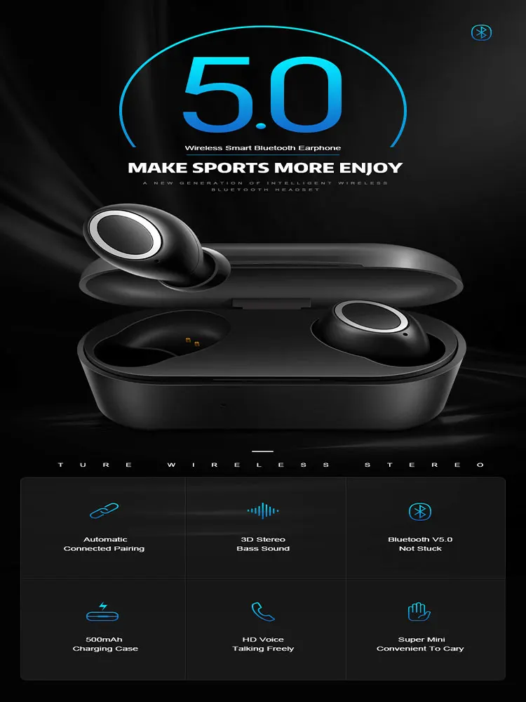 Беспроводные наушники Bluetooth мини стерео бесплатная доставка двойная гарнитура