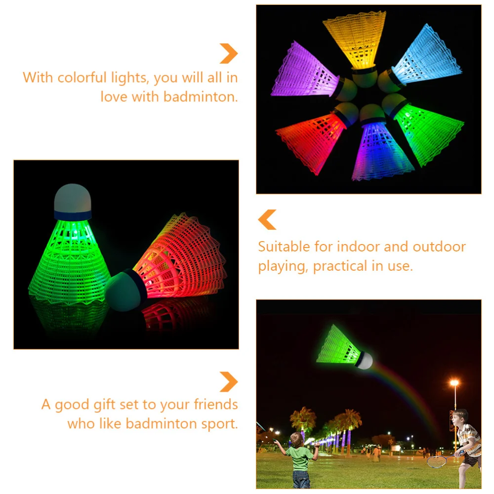 

6 Pcs Unique Luminous Badminton Glowing Shuttlecocks Badminton (White Blue)