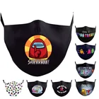 Мультфильм между нами маски Регулируемый смываемая маска с фильтры моющийся дышащий рот крышка унисекс для взрослых и детей черная маска для лица