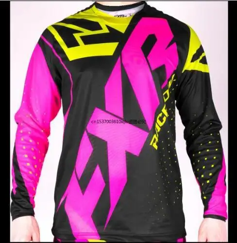 

2021 FXR MTB MotoCross Jersey MX BMX Off-Road Motorcycle Racing Long Sleeve T-shirt for Yamaha Moto GP Racing Wear Black Jersey