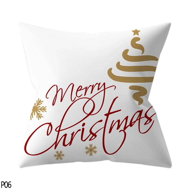 P06 merry christmas 1 шт. 45*45 см Санта-Клаус Merry Christmas Наволочки Чехол новогодний домашний диван Автомобильная подушка Декоративные Чехлы для подушек - Цвет: P06 merry christmas