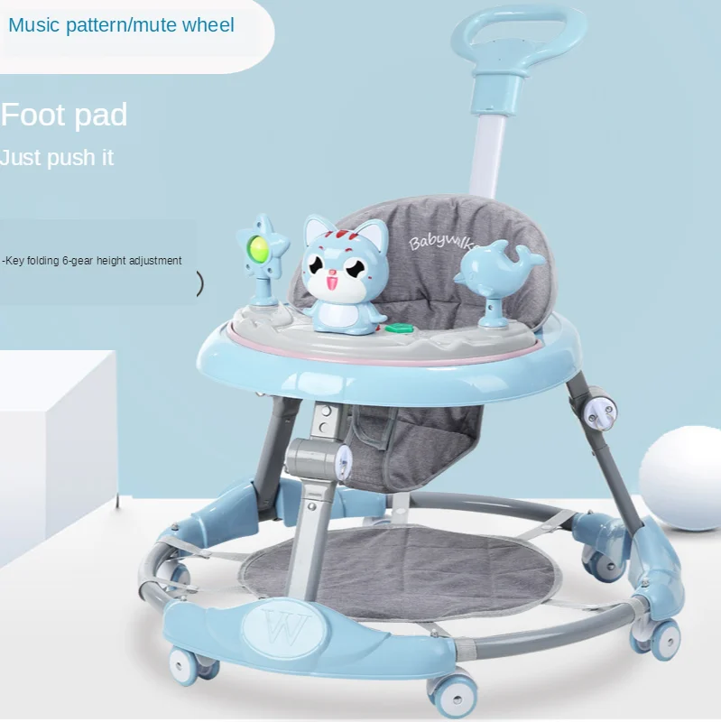 

New Baby Walker Multi-function Anti-o-leg Anti-rollover Mute Wheel Music Push It Baby Starter Learn To Drive Walker for Infant