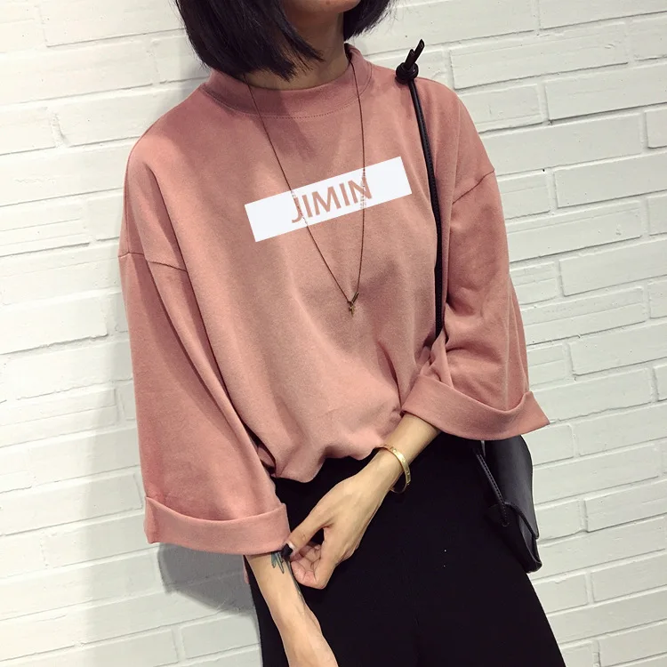 kpop Album Wide sleeve long short sleeved T-shirt Bangtan boys jin suga Love heart tshirt k pop harajuku top t shirt | Женская одежда