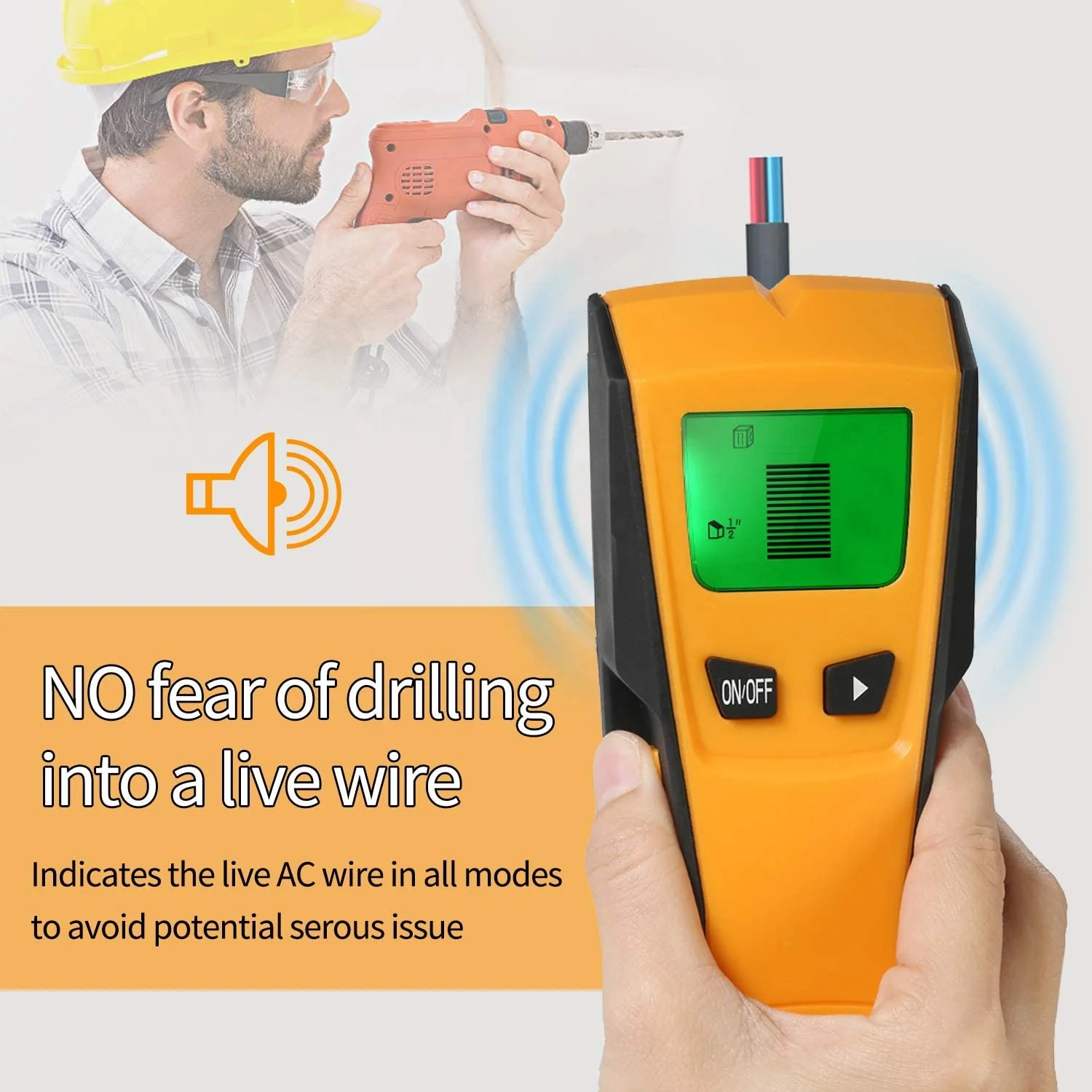 

3 In 1 Stud Finder Wall Detectors Multi-Scanner LCD Digital Wall Detector Metal Wood AC Cable Live Wire Detector