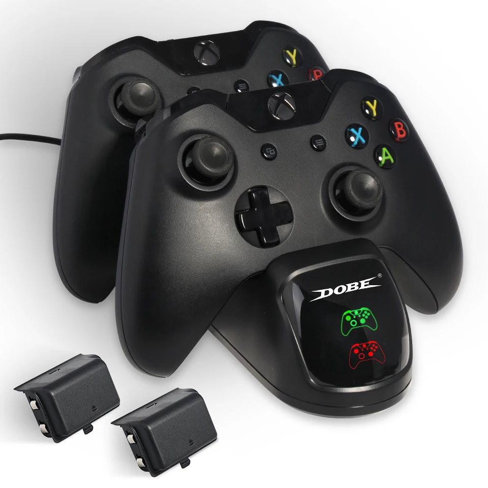 

Зарядная Станция DOBE с двумя контроллерами и аккумулятором 2X60 0 мАч для Xbox One/Xbox One S/Xbox One X, зарядное устройство для геймпада, док-станция, аксес...
