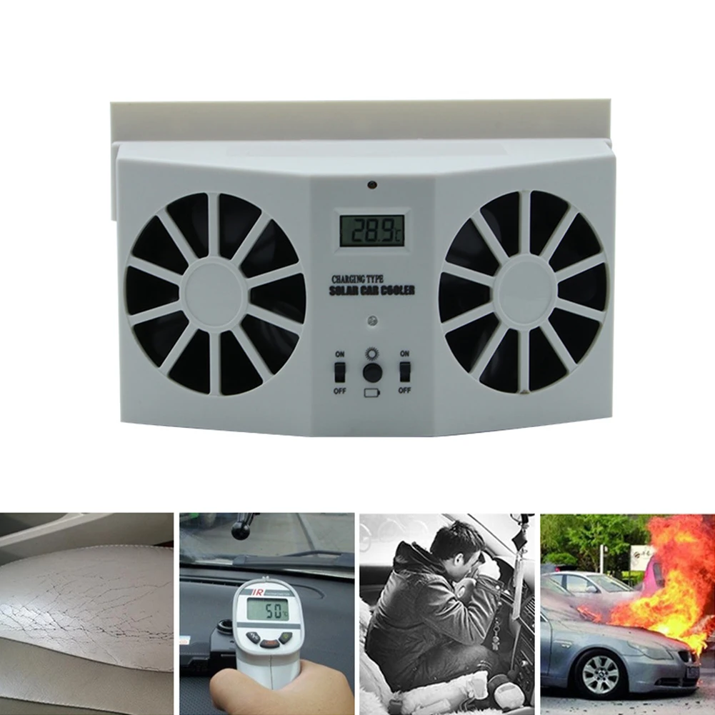 Автомобильный вентилятор на солнечной/USB-батарее с двойной зарядкой - купить по