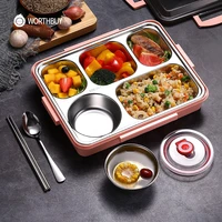 worthbuy japanese lunch box for kids 188 stainless steel bento box with compartments tableware kitchen food storage container
