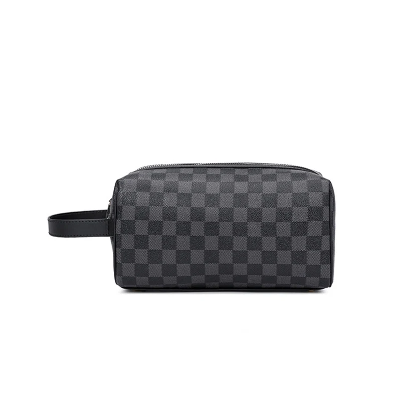 

New Check Plaid Pattern Vegan Leather Waterproof Toiletry Bags Cosmetic Bag Organizer Makeup Bag Travel Accessories Storage Bags