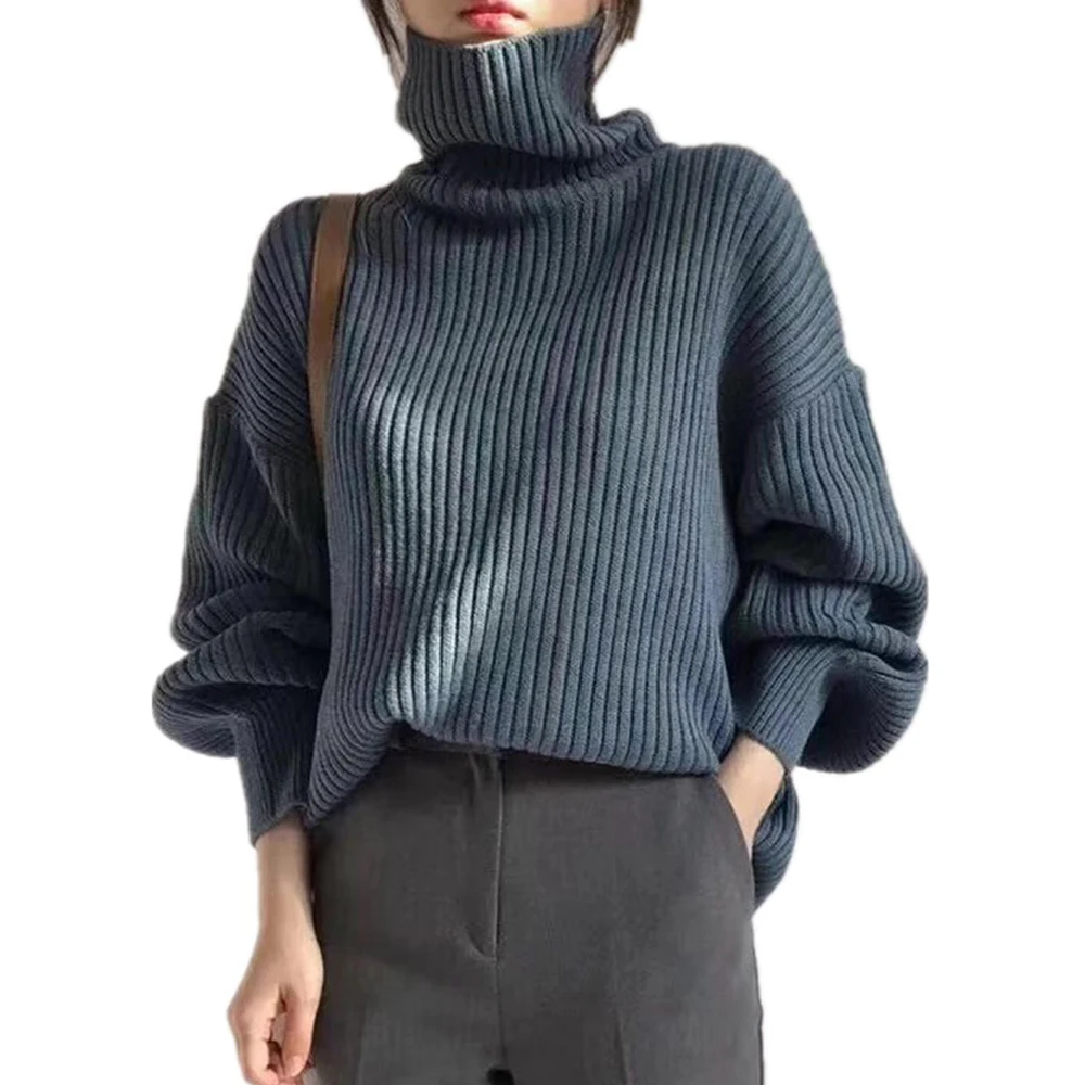 

Женский Теплый джемпер VICABO, Свободный пуловер с высоким воротом и длинным рукавом, верхняя одежда, зима 2021