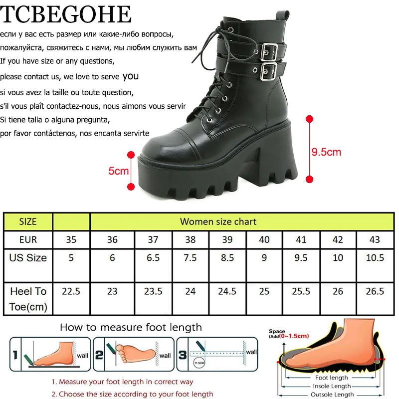 Женские ботинки на массивном каблуке с пряжкой резиновой подошве - купить по